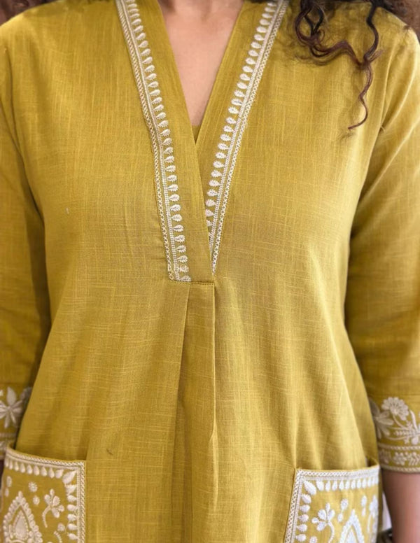Double Pocket Embroidered Co-ord set