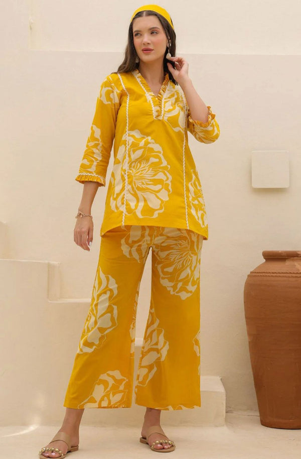 Yellow Printed Co-ord set
