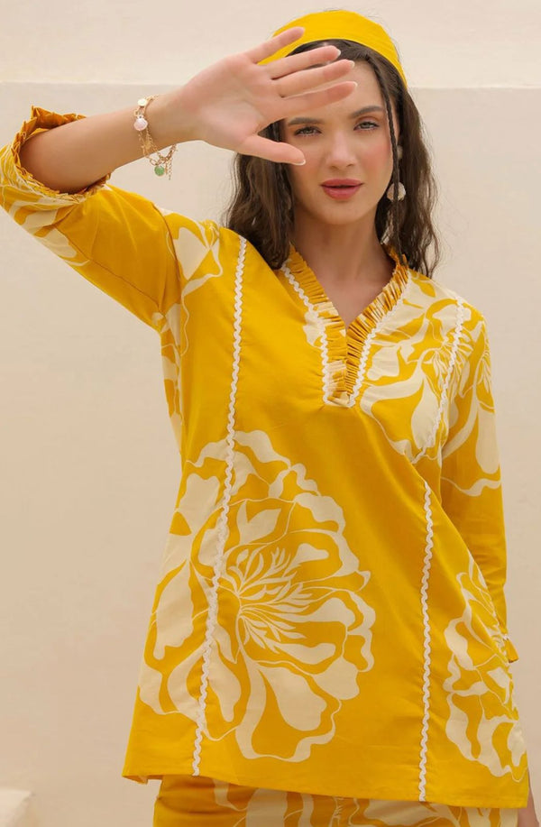 Yellow Printed Co-ord set