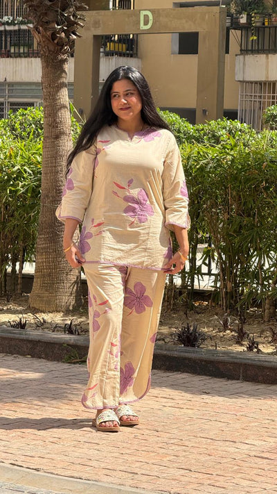 Beige Lavender Co-ord set