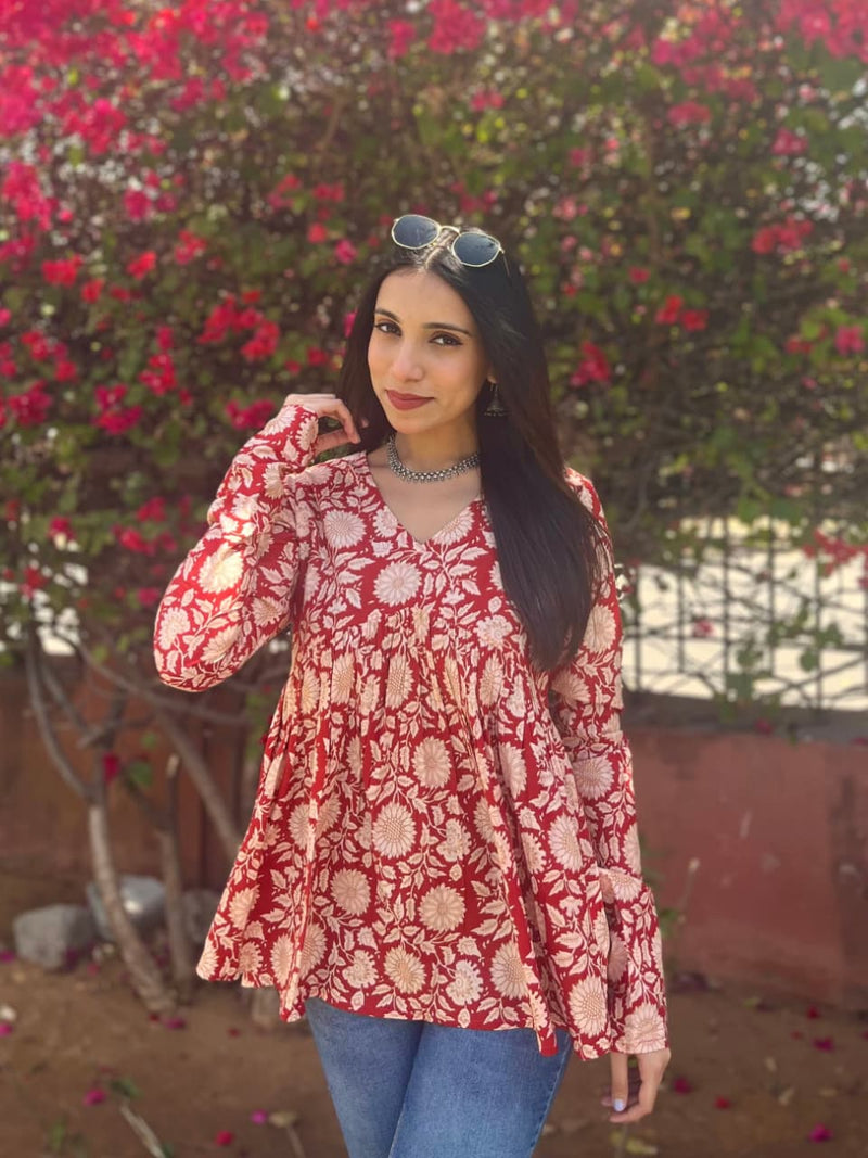 Alia V-Neck Short Kurti