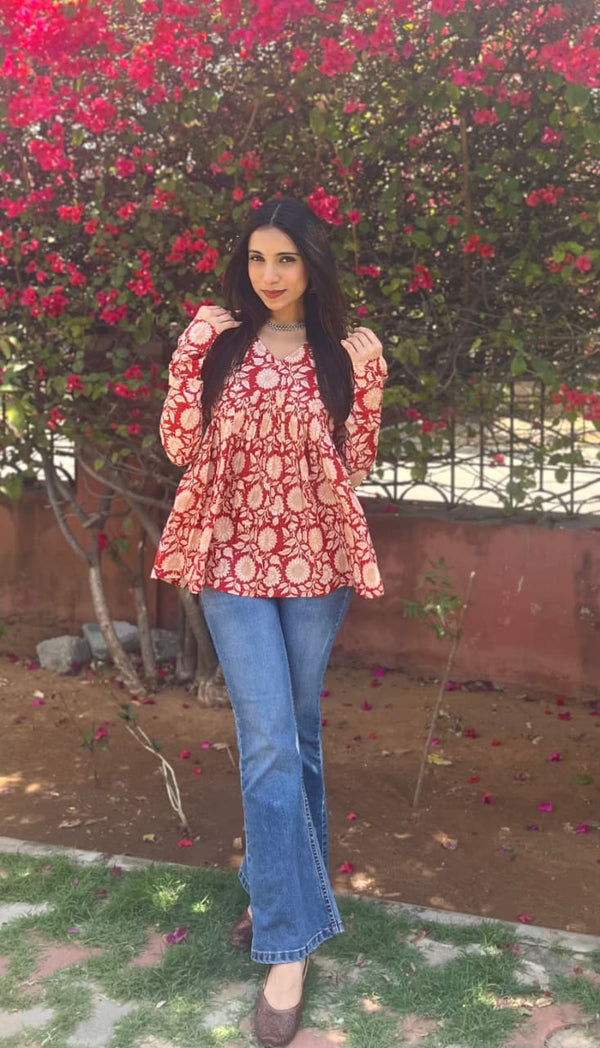 Alia V-Neck Short Kurti