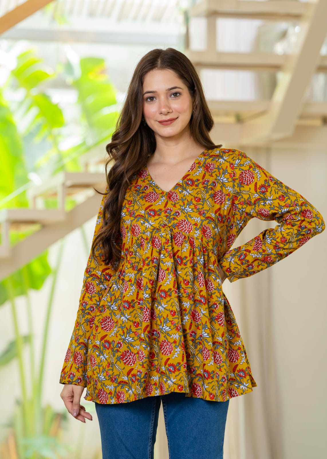 Alia V-Neck Short Kurti