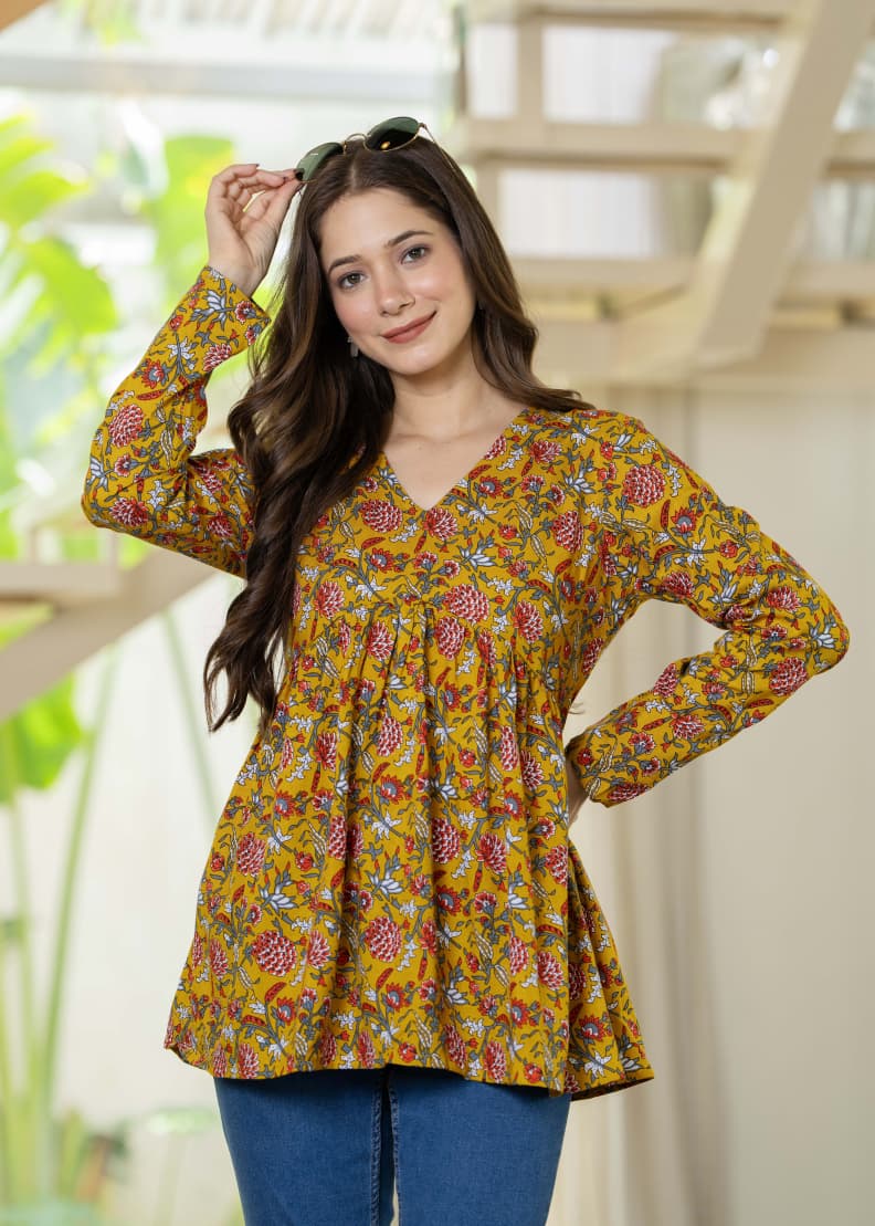 Alia V-Neck Short Kurti