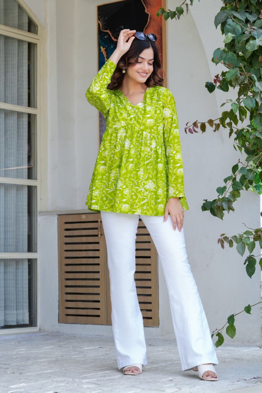 Alia V-Neck Short Kurti