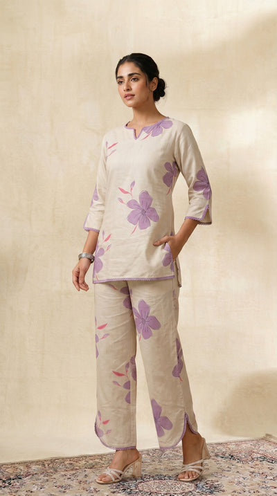 Beige Lavender Co-ord set