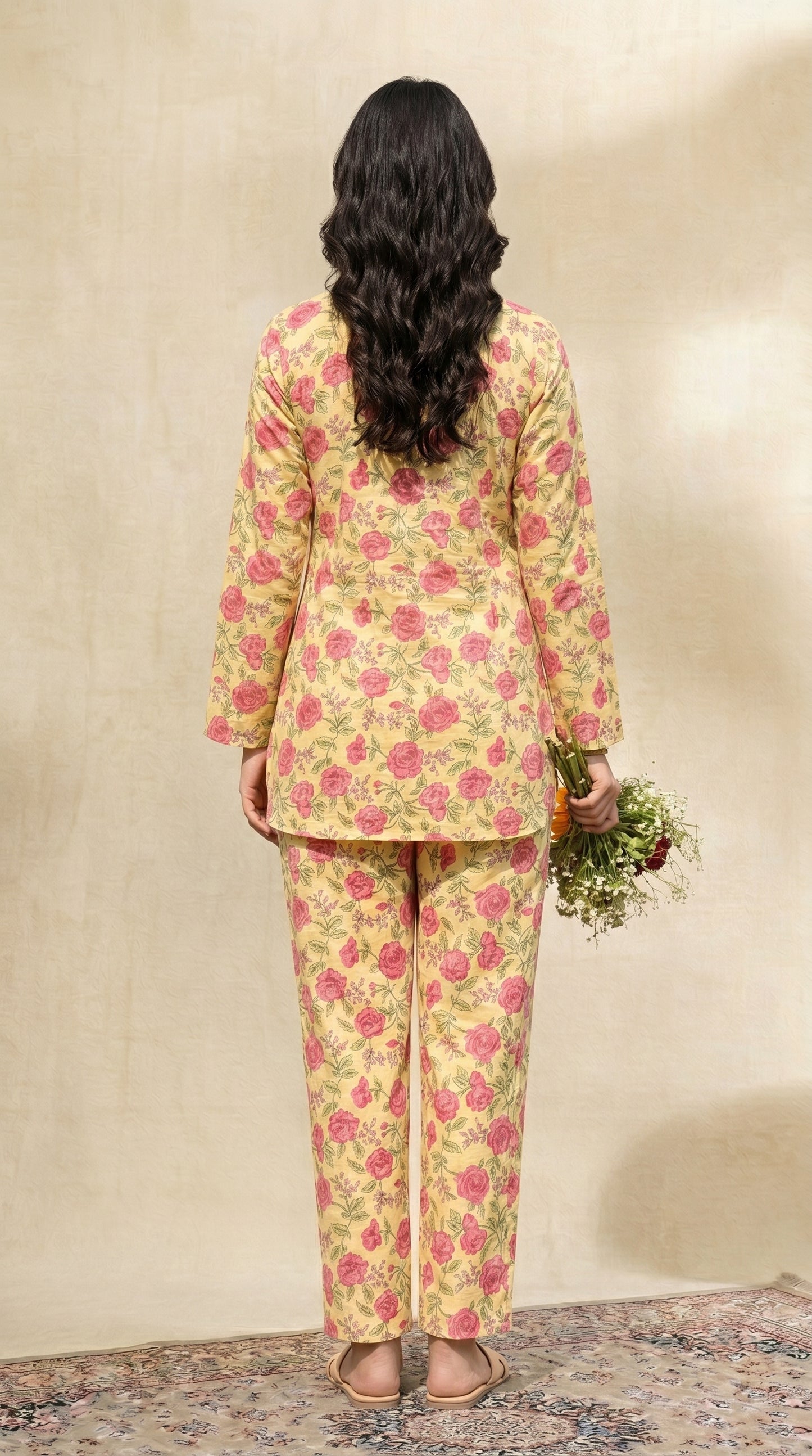 Yellow Flower Printed Co-ord set