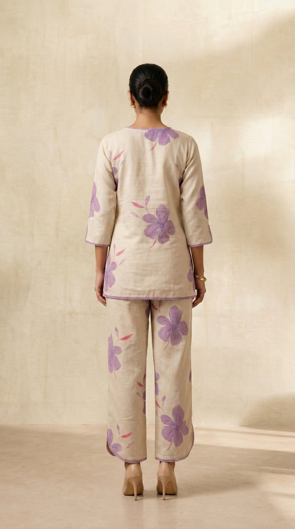 Beige Lavender Co-ord set