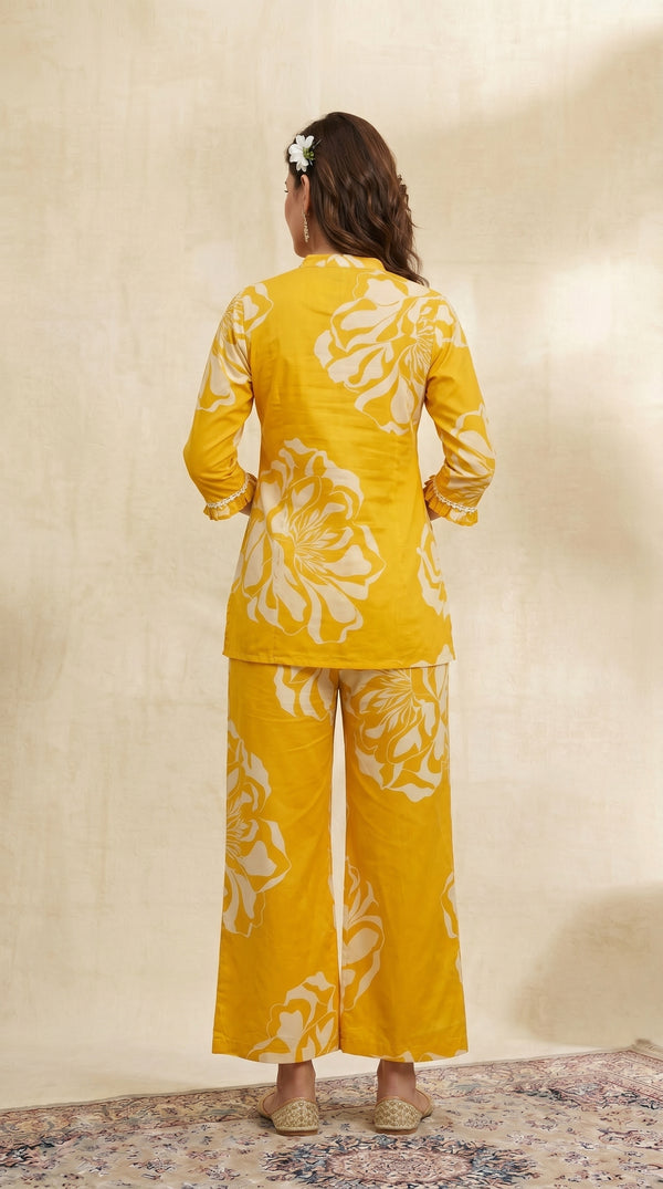 Yellow Printed Co-ord set