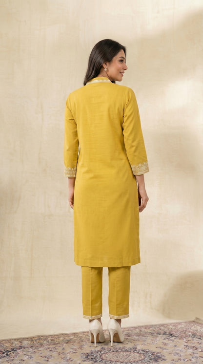 Double Pocket Embroidered Co-ord set