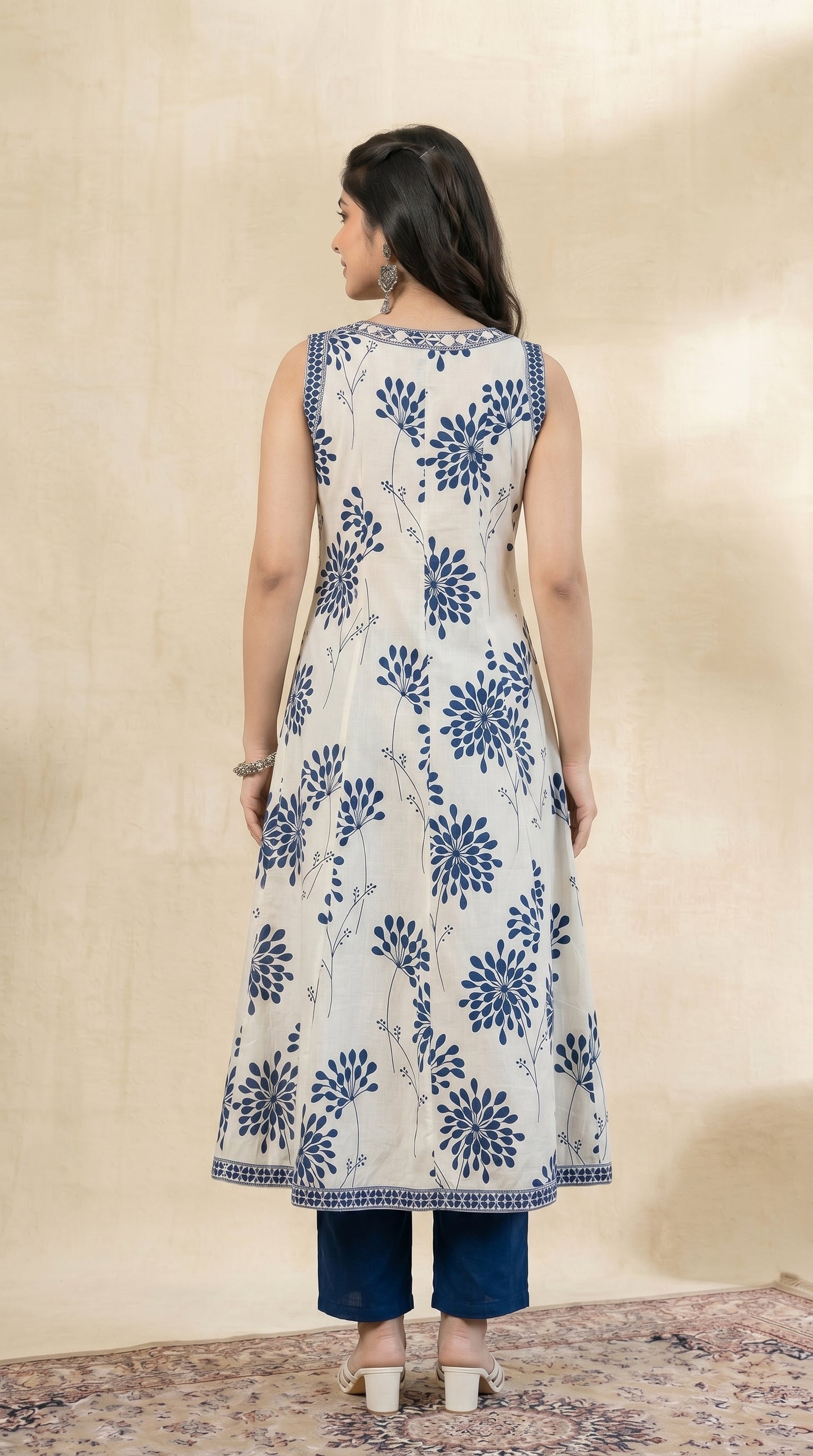 White Mirror Neck (Anarkali Suit)