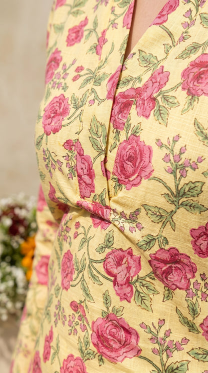 Yellow Flower Printed Co-ord set