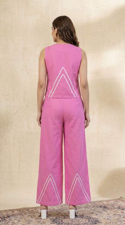 V-Neck Vest Coat Co-ord Set