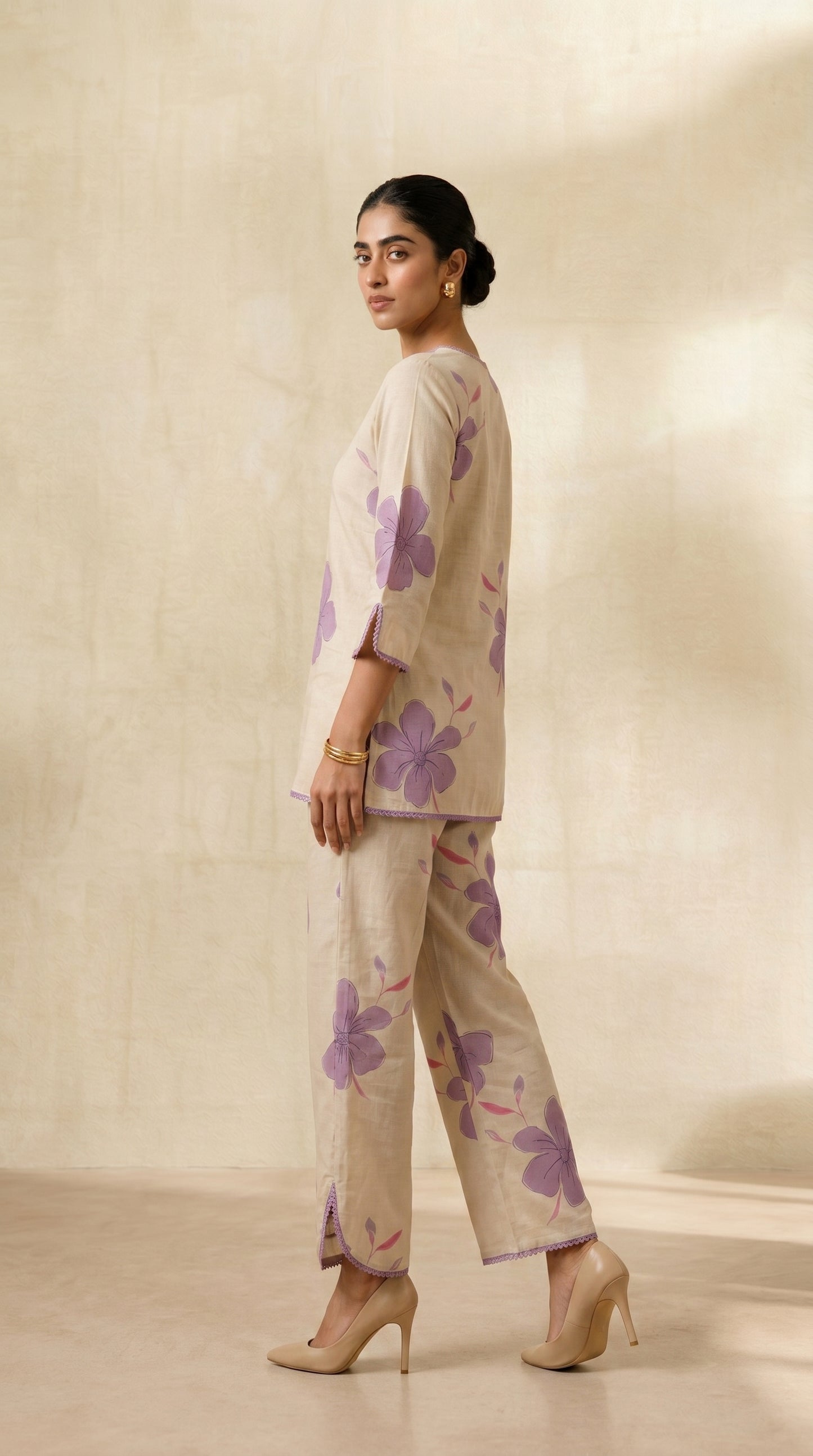 Beige Lavender Co-ord set