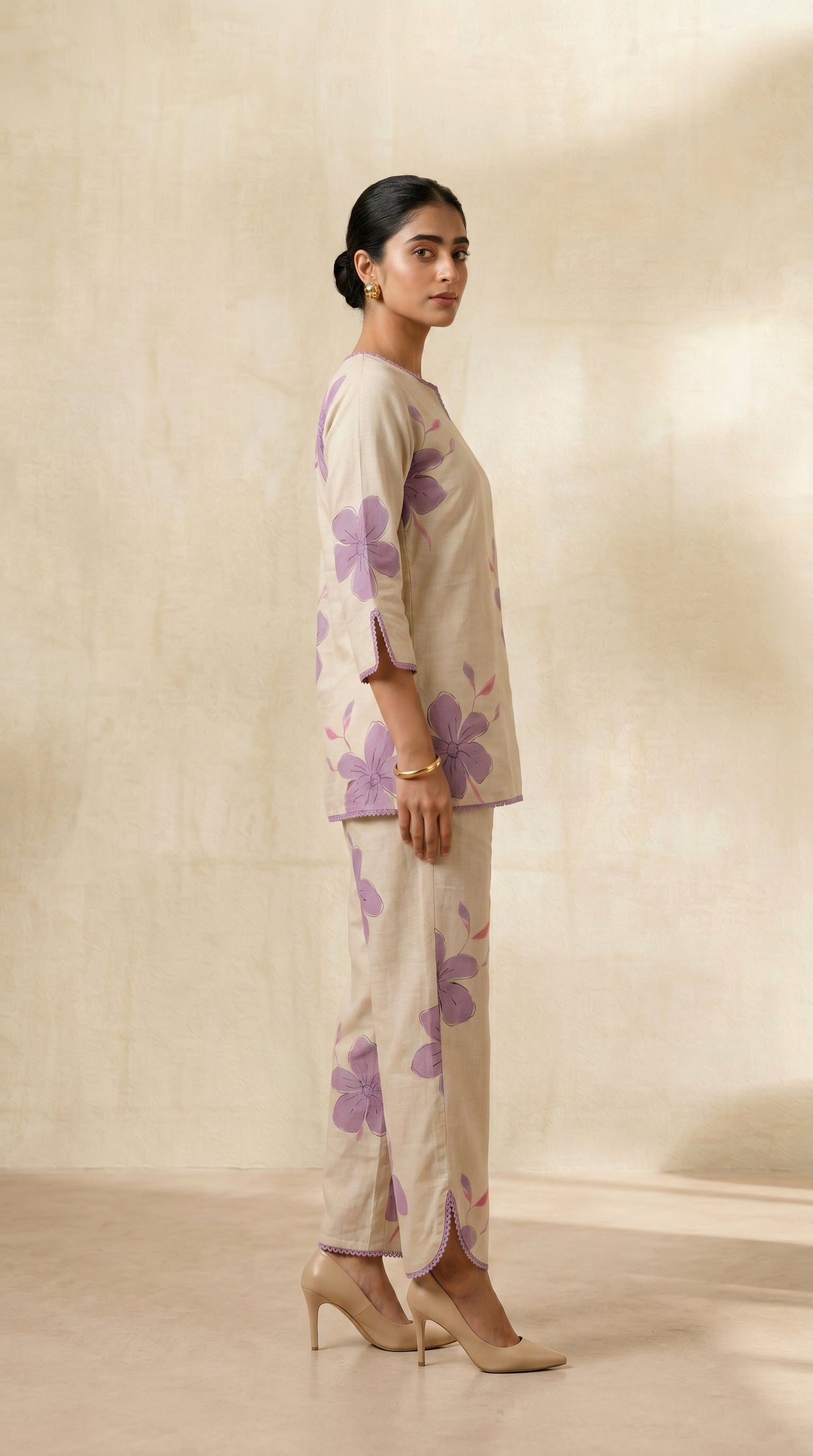 Beige Lavender Co-ord set