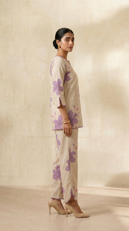 Beige Lavender Co-ord set