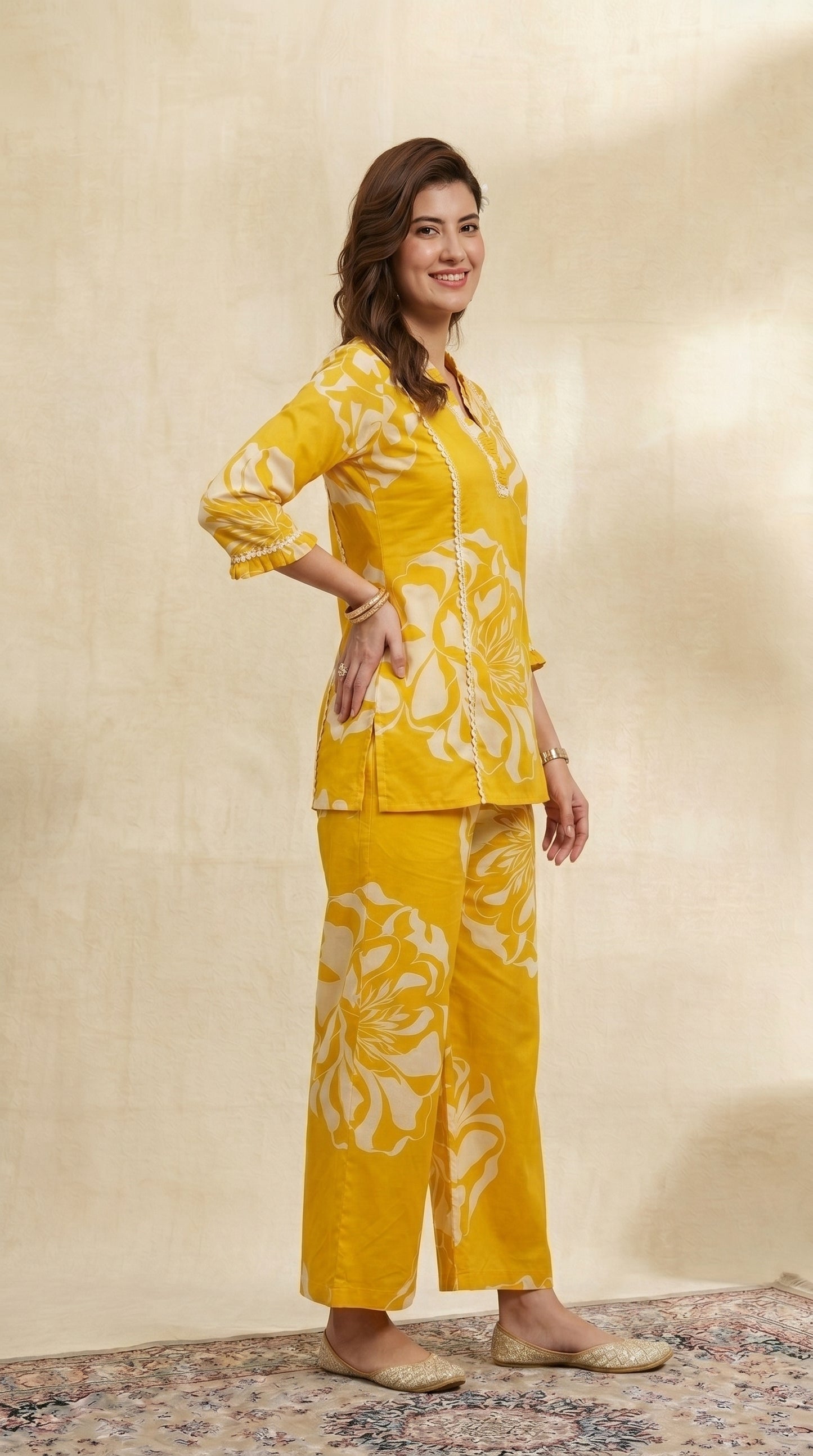 Yellow Printed Co-ord set